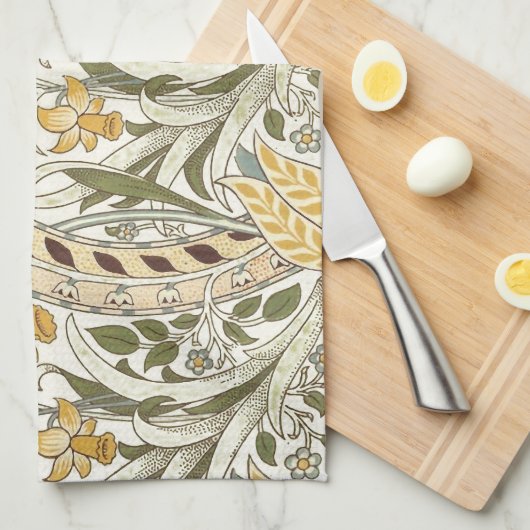 Linge De Cuisine William Morris Daffodil Garden Flower Classic Bota (Quart Plié)