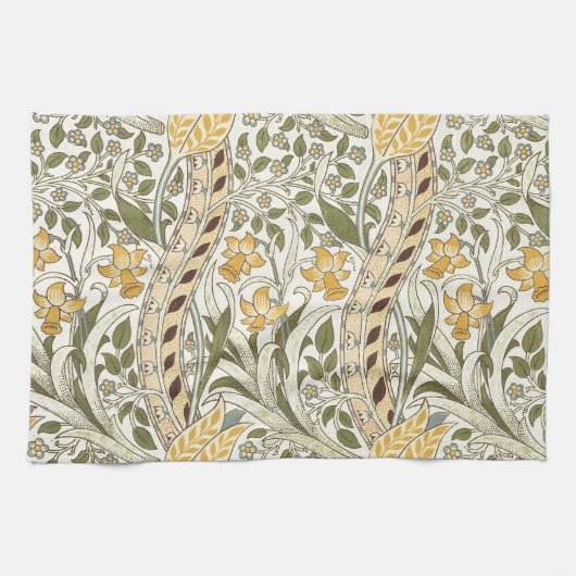 Linge De Cuisine William Morris Daffodil Garden Flower Classic Bota (Horizontal)