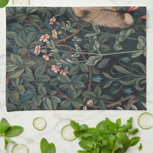 Linge De Cuisine William Morris Faune sauvage Fox (Plié)