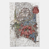 Linge De Cuisine William morris fleurs élégante illustration floral (Vertical)