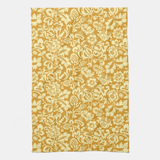 Linge De Cuisine William Morris Floral Damask, Jaune de moutarde (Vertical)