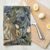 Linge De Cuisine William Morris Forest Rabbit Floral Art Nouveau (Quart Plié)
