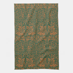 Linge De Cuisine William Morris Frère Lapin Ambre Noir Motif
