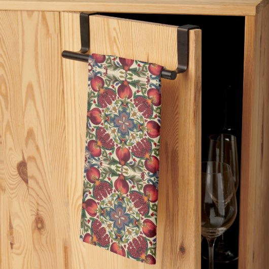 Linge De Cuisine William Morris Fruit Pomegranate Floral pattern (Pliage en tiers)