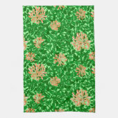 Linge De Cuisine William Morris Honeysuckle, Peach et Green (Vertical)
