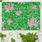 Linge De Cuisine William Morris Honeysuckle, rose et vert (Plié)