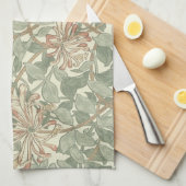Linge De Cuisine William Morris Honeysuckle Vert Floral (Quart Plié)