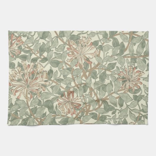 Linge De Cuisine William Morris Honeysuckle Vert Floral (Horizontal)