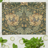 Linge De Cuisine William Morris Honeysuckle Vert Floral (Plié)