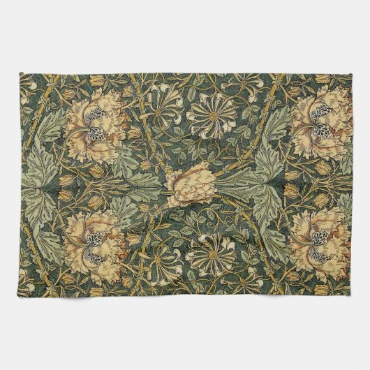 Linge De Cuisine William Morris Honeysuckle Vert Floral (Horizontal)