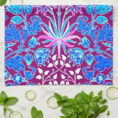 Linge De Cuisine William Morris Hyacinth Imprimer, Aqua et Purple (Plié)