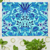 Linge De Cuisine William Morris Hyacinth Print, Aqua et Turquoise (Plié)