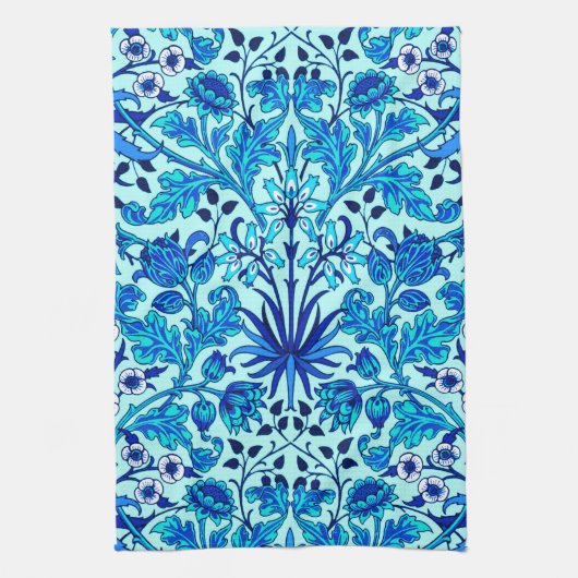 Linge De Cuisine William Morris Hyacinth Print, Aqua et Turquoise (Vertical)
