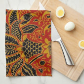 Linge De Cuisine William Morris Inde Floral rouge (Quart Plié)