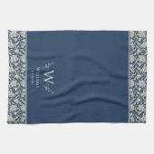Linge De Cuisine William Morris Inspiré Marine Blue Floral Custom (Horizontal)
