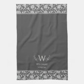 Linge De Cuisine William Morris Inspo Charcoal Grey Floral Custom (Vertical)