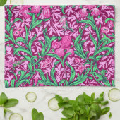 Linge De Cuisine William Morris Irises, Fuchsia Pink and Wine (Plié)
