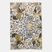 Linge De Cuisine William Morris Lodden Motif Floral : Bleu Or (Vertical)