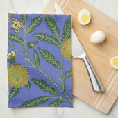 Linge De Cuisine William Morris Pomegranate Bleu papier peint color (Quart Plié)