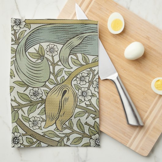 Linge De Cuisine William Morris Spring Motif classique épais (Quart Plié)