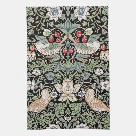 Linge De Cuisine William Morris Strawberry Thief I Black Birds (Vertical)