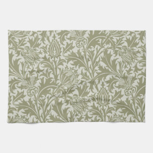 Linge De Cuisine William Morris Thistle Sage Green Motif