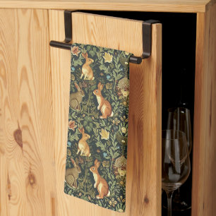 Linge De Cuisine William Morris Woodland Lapins floraux Noël