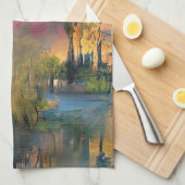 Linge De Cuisine Willow tree of the future au coucher du soleil (Quart Plié)