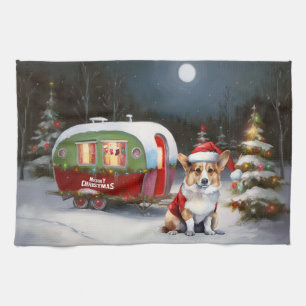 Linge De Cuisine Winter Corgi Caravan Christmas Adventure
