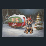 Linge De Cuisine Winter Doberman Caravan Christmas Adventure<br><div class="desc">Laissez-vous tenter par la magie d'une nuit d'hiver enneigée alors qu'une caravane glisse gracieusement à travers le paysage illuminé par la lune. La beauté sereine de la neige scintillante et l'éclat enchanteur de la lune créent une scène captivante, promettant une aventure de Noël inoubliable remplie de chaleur, de joie et...</div>