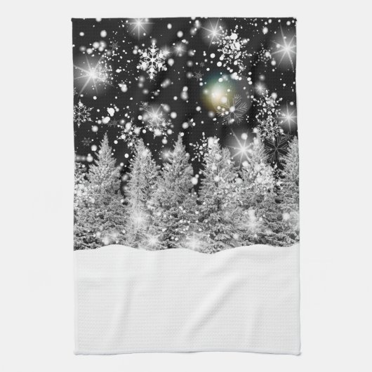 Linge De Cuisine Winter Solstice Snowfall  (Vertical)