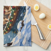 Linge De Cuisine Wire Fox Terrier Christmas Boat Holiday (Quart Plié)