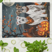 Linge De Cuisine Wirefox Terrier Halloween Éffrayant (Plié)