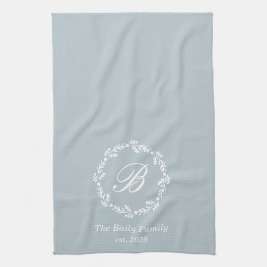 Linge De Cuisine Wirlande d'hiver Nom de famille Monogramme Monogra (Vertical)