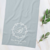 Linge De Cuisine Wirlande d'hiver Nom de famille Monogramme Monogra