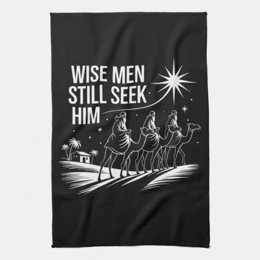 Linge De Cuisine Wise Men Still Seek Him Christian Christmas Jésus (Vertical)