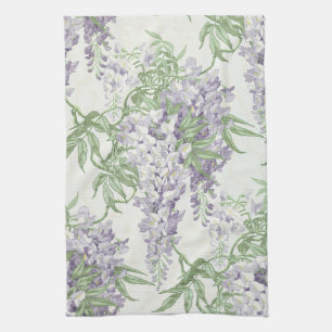 Linge De Cuisine Wisteria Blossom Bleu clair et Motifs de lavande