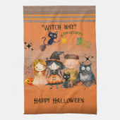 Linge De Cuisine Witch Way Halloween Orange (Vertical)