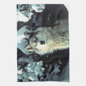 Linge De Cuisine Wolf Dans La Neige (Vertical)