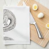 Linge De Cuisine Wolfdragon noir et blanc Design (Quart Plié)