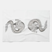Linge De Cuisine Wolfdragon noir et blanc Design (Horizontal)