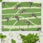 LINGE DE CUISINE WOODPECKER DANS LES ARBRES MOTIF (Plié)