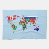 Linge De Cuisine World Map of Flags Kitchen Towels (Horizontal)