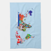 Linge De Cuisine World Map of Flags Kitchen Towels (Vertical)