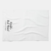 Linge De Cuisine World’s Best Mom noir blanc script personnalisé él (Horizontal)