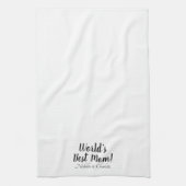 Linge De Cuisine World’s Best Mom noir blanc script personnalisé él (Vertical)