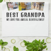 Linge De Cuisine World's Best Grandpa Custom 3 Photo Collage (Plié)