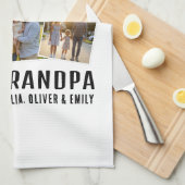 Linge De Cuisine World's Best Grandpa Custom 3 Photo Collage (Quart Plié)