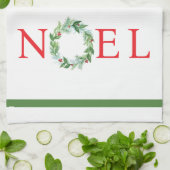 Linge De Cuisine Wreath d'hiver peinte à la main PERSONNALISER (Plié)