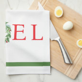 Linge De Cuisine Wreath d'hiver peinte à la main PERSONNALISER (Quart Plié)